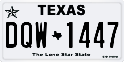 TX license plate DQW1447