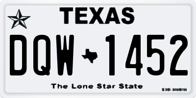 TX license plate DQW1452