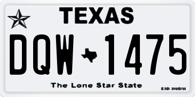 TX license plate DQW1475