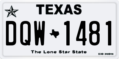 TX license plate DQW1481