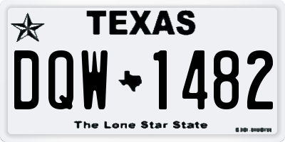TX license plate DQW1482