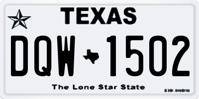 TX license plate DQW1502
