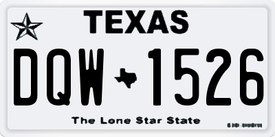 TX license plate DQW1526
