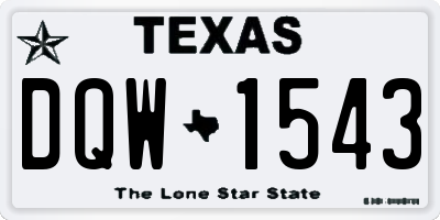 TX license plate DQW1543
