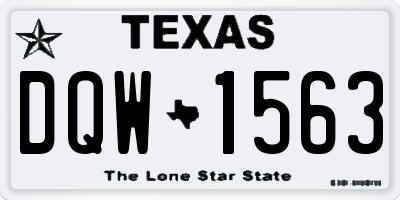 TX license plate DQW1563
