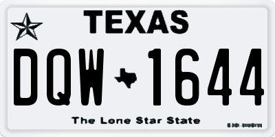 TX license plate DQW1644