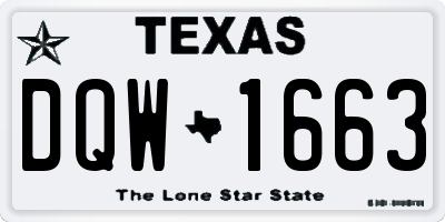 TX license plate DQW1663