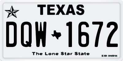 TX license plate DQW1672