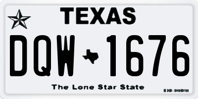 TX license plate DQW1676