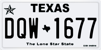 TX license plate DQW1677