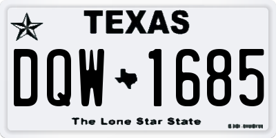 TX license plate DQW1685