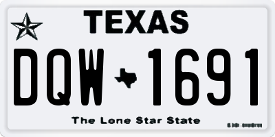 TX license plate DQW1691