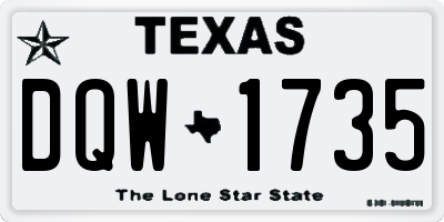TX license plate DQW1735