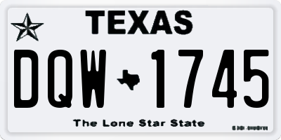 TX license plate DQW1745