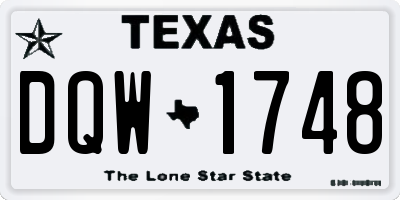 TX license plate DQW1748
