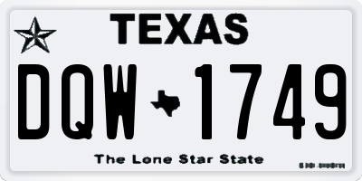 TX license plate DQW1749