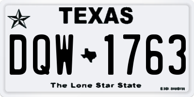 TX license plate DQW1763