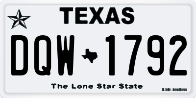 TX license plate DQW1792