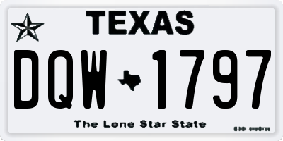 TX license plate DQW1797