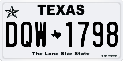 TX license plate DQW1798
