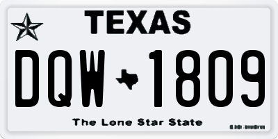 TX license plate DQW1809