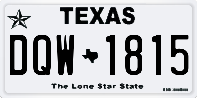 TX license plate DQW1815