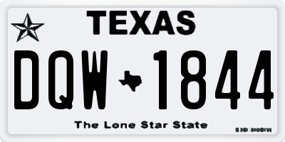 TX license plate DQW1844