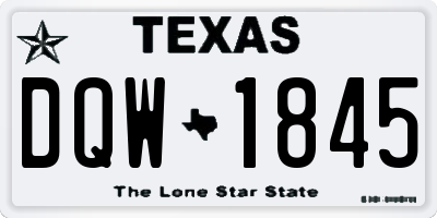 TX license plate DQW1845
