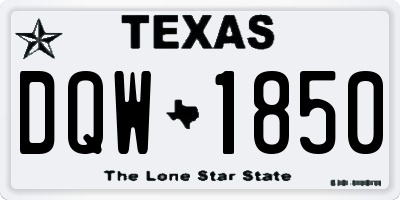 TX license plate DQW1850