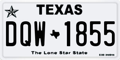 TX license plate DQW1855