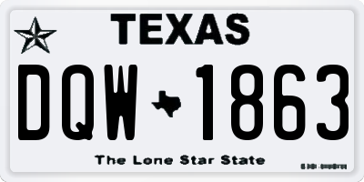 TX license plate DQW1863