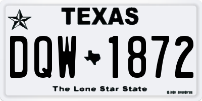 TX license plate DQW1872