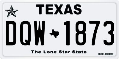 TX license plate DQW1873