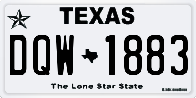 TX license plate DQW1883