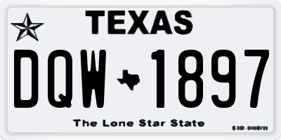 TX license plate DQW1897