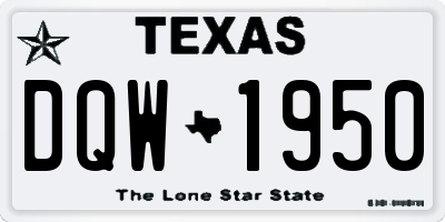 TX license plate DQW1950