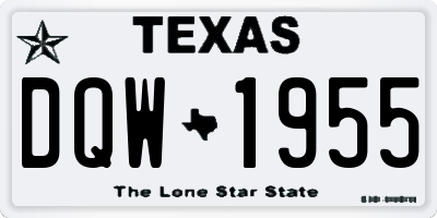 TX license plate DQW1955