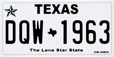 TX license plate DQW1963