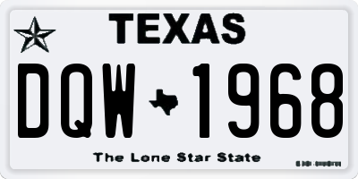 TX license plate DQW1968