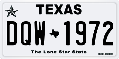 TX license plate DQW1972