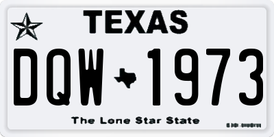 TX license plate DQW1973