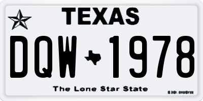TX license plate DQW1978