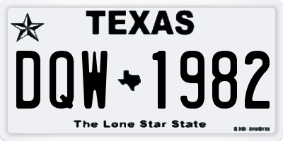 TX license plate DQW1982