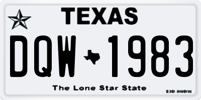 TX license plate DQW1983