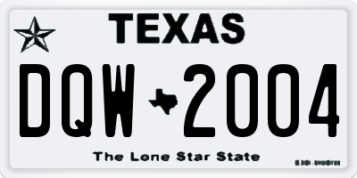 TX license plate DQW2004