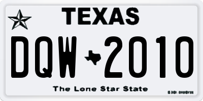 TX license plate DQW2010
