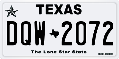 TX license plate DQW2072
