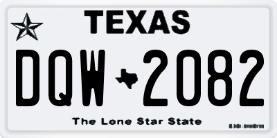 TX license plate DQW2082