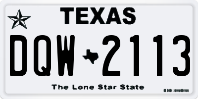 TX license plate DQW2113