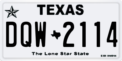 TX license plate DQW2114
